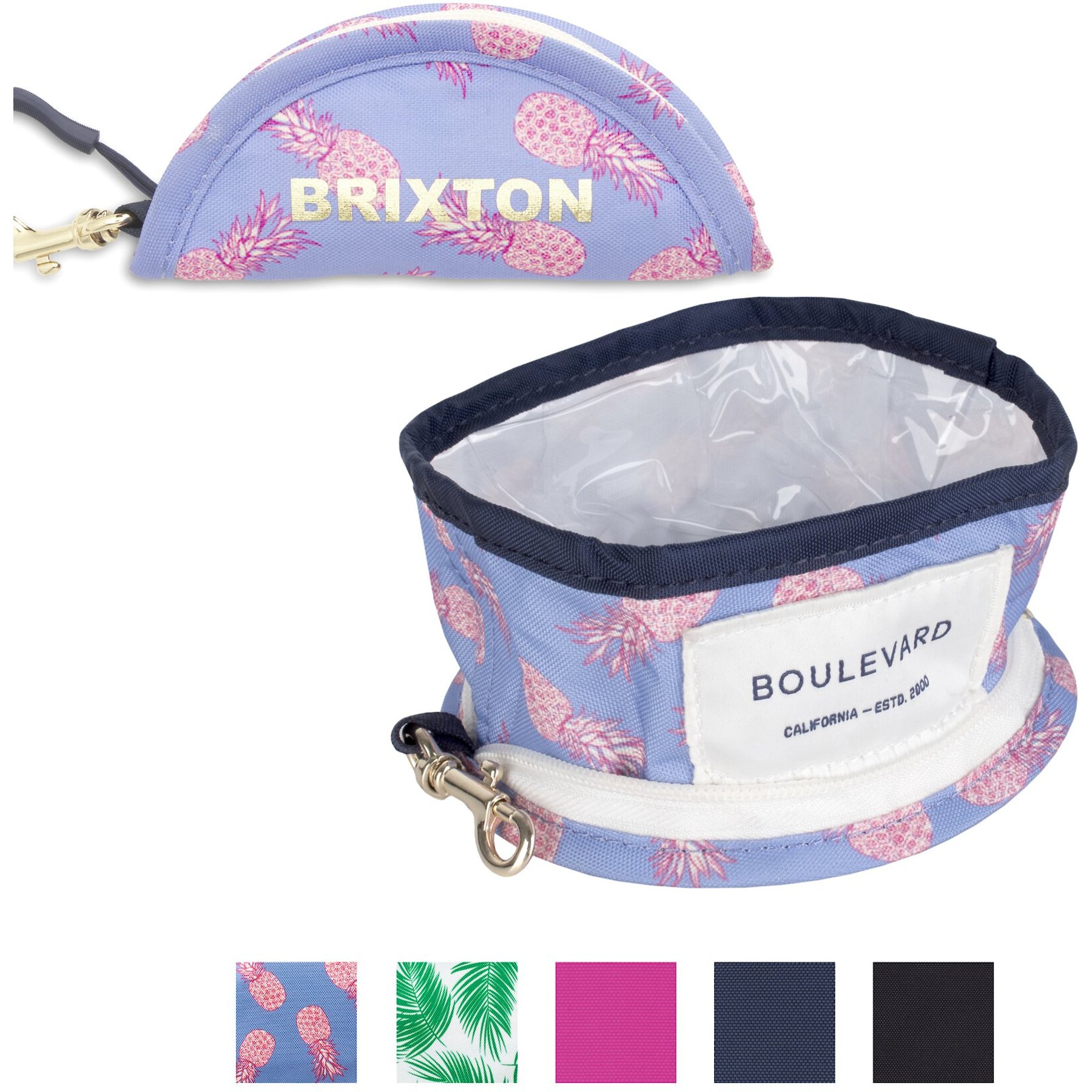 Boulevard Travel Personalized Dog Bowl, Aloha Pink, Small