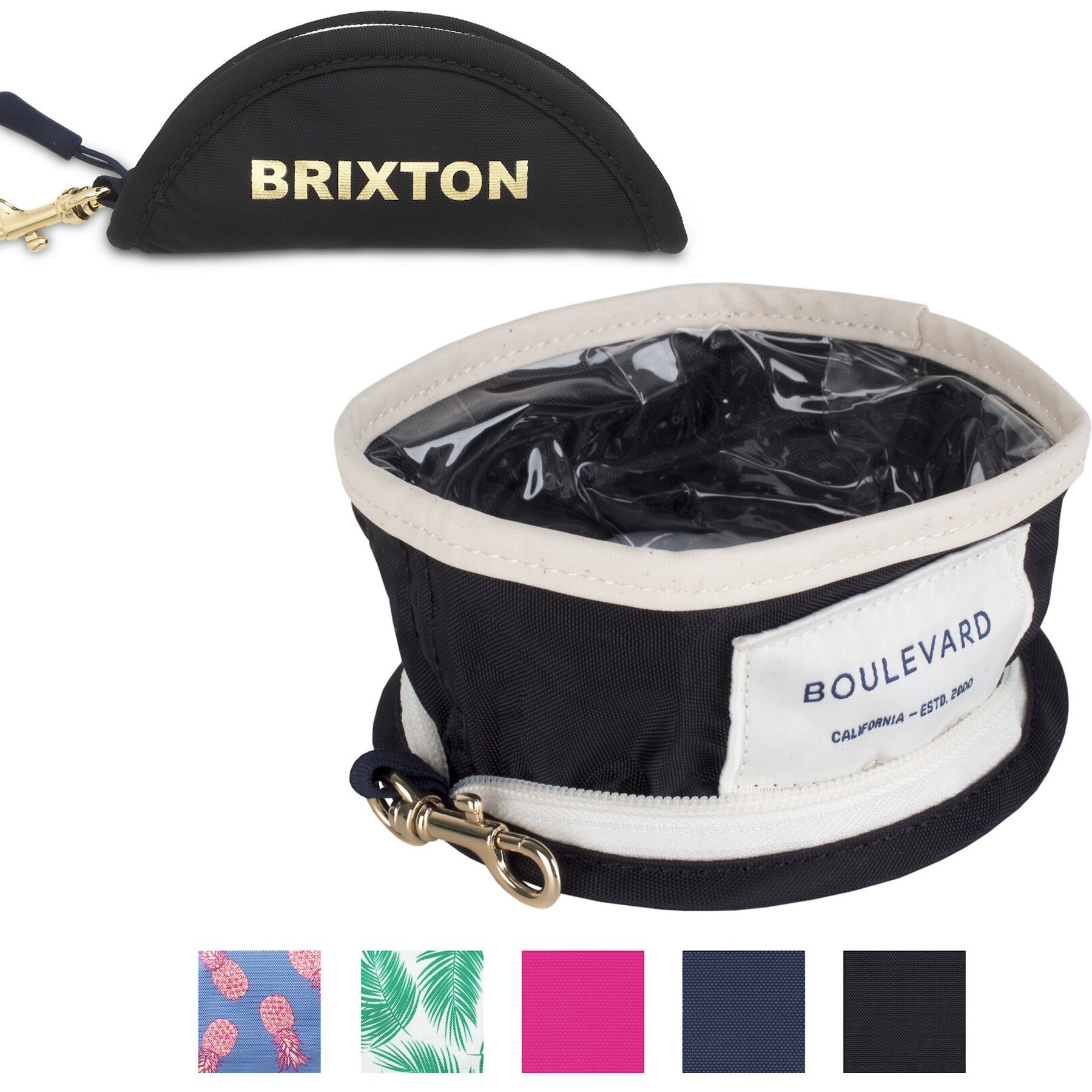 Boulevard Travel Personalized Dog Bowl, Black, Small