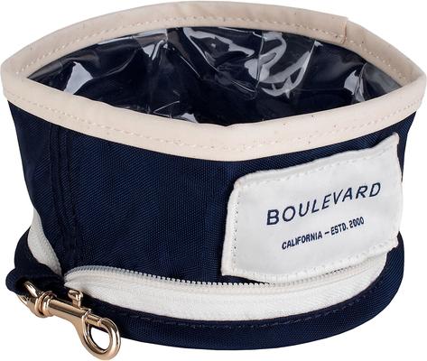 Show full view: Boulevard Travel Personalized Dog Bowl, Navy, Small slide 3 of 6