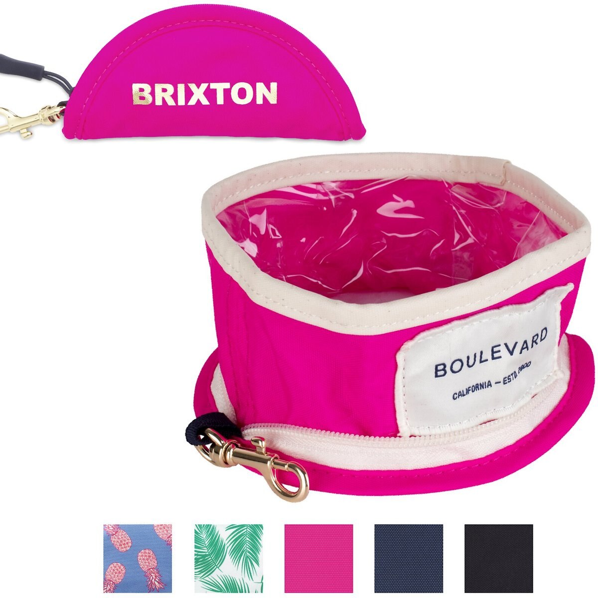 Boulevard Travel Personalized Dog Bowl, Pink, Small