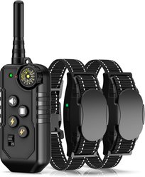 Bousnic 1000ft Dog Training Collar Electric Rechargeable Waterproof Dog Shock Collar with Remote for Small, Medium & Large Dog, Black, 2 count