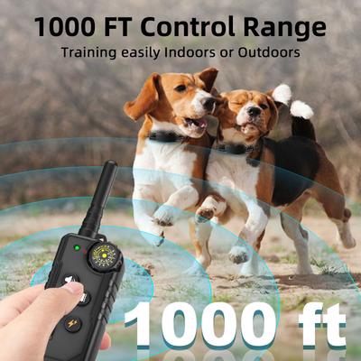 Show full view: Bousnic 1000ft Dog Training Collar Electric Rechargeable Waterproof Dog Shock Collar with Remote for Small, Medium & Large Dog, Black, 2 count slide 4 of 8