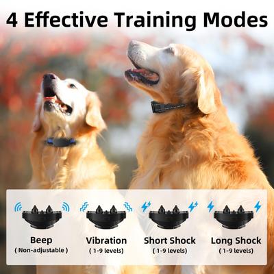 Show full view: Bousnic 1000ft Dog Training Collar Electric Rechargeable Waterproof Dog Shock Collar with Remote for Small, Medium & Large Dog, Blue, 2 count slide 3 of 9