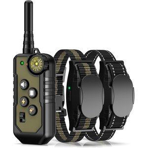 Bousnic 1000ft Dog Training Collar Electric Rechargeable Waterproof Dog Shock Collar with Remote for Small, Medium & Large Dog, Green
