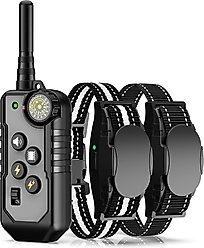 Bousnic 1000ft Dog Training Collar Electric Rechargeable Waterproof Dog Shock Collar with Remote for Small, Medium & Large Dog, Grey, 2 count