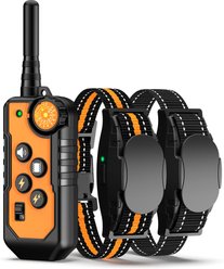 Bousnic 1000ft Dog Training Collar Electric Rechargeable Waterproof Dog Shock Collar with Remote for Small, Medium & Large Dog, Orange, 2 count