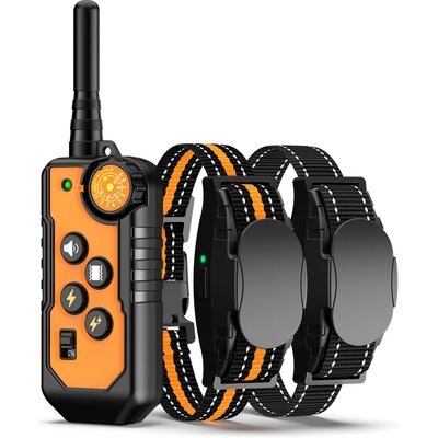 Bousnic Bousnic 1000ft Dog Training Collar Electric Rechargeable Waterproof Dog Shock Collar with Remote for Small, Medium & Large Dog, Orange, 2 count