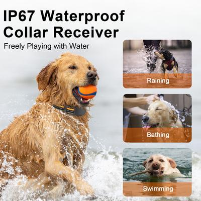 Show full view: Bousnic 1000ft Dog Training Collar Electric Rechargeable Waterproof Dog Shock Collar with Remote for Small, Medium & Large Dog, Orange, 2 count slide 4 of 8