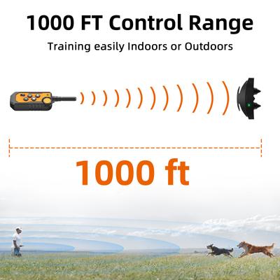 Show full view: Bousnic 1000ft Dog Training Collar Electric Rechargeable Waterproof Dog Shock Collar with Remote for Small, Medium & Large Dog, Orange, 2 count slide 3 of 8