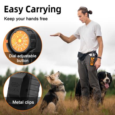 Show full view: Bousnic 1000ft Dog Training Collar Electric Rechargeable Waterproof Dog Shock Collar with Remote for Small, Medium & Large Dog, Orange, 2 count slide 5 of 8