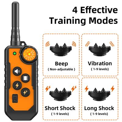 Show full view: Bousnic 1000ft Dog Training Collar Electric Rechargeable Waterproof Dog Shock Collar with Remote for Small, Medium & Large Dog, Orange, 2 count slide 2 of 8
