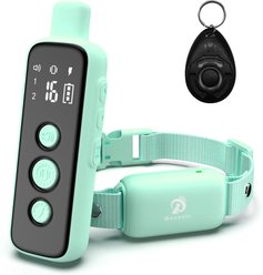 Bousnic 1000-ft Range Waterproof Rechargeable Dog Shock Training Collar with Remote, Green