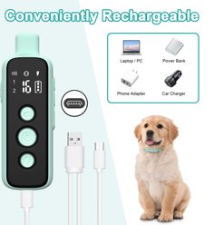 Bousnic 1000-ft Range Waterproof Rechargeable Dog Shock Training Collar with Remote, Green slide 2 of 7