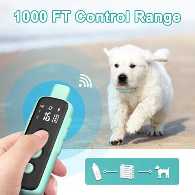 Show full view: Bousnic 1000-ft Range Waterproof Rechargeable Dog Shock Training Collar with Remote, Green slide 4 of 8