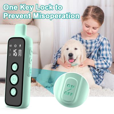Show full view: Bousnic 1000-ft Range Waterproof Rechargeable Dog Shock Training Collar with Remote, Green slide 5 of 8