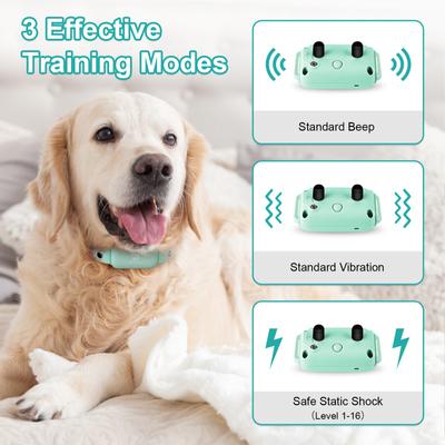 Show full view: Bousnic 1000-ft Range Waterproof Rechargeable Dog Shock Training Collar with Remote, Green slide 2 of 8