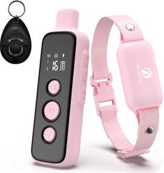 Bousnic 1000-ft Range Waterproof Rechargeable Dog Shock Training Collar with Remote, Pink