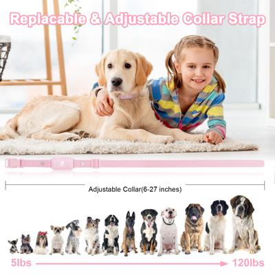 Show full view: Bousnic 1000-ft Range Waterproof Rechargeable Dog Shock Training Collar with Remote, Pink slide 7 of 9
