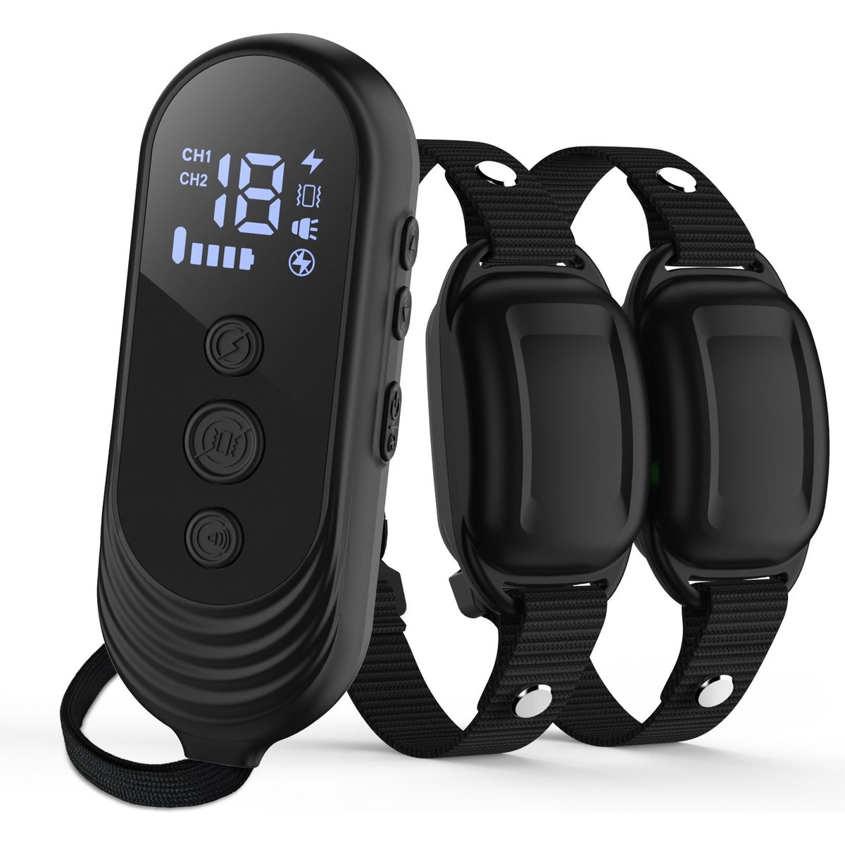 Bousnic 1000FT Remote Dog Shock Training Collar, Black, 2 count