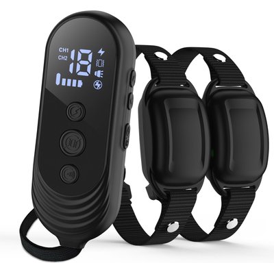 Bousnic Bousnic 1000FT Remote Dog Shock Training Collar, Black, 2 count