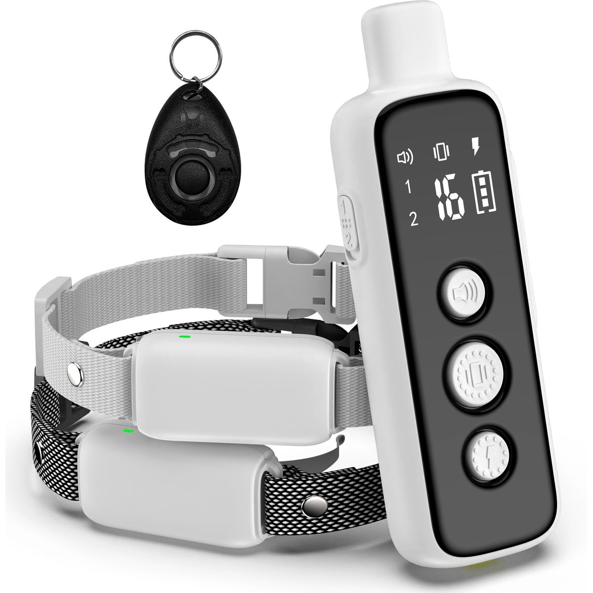 Bousnic 1000-ft Remote Waterproof Electric Dog Training Collar, Grey, 2 count