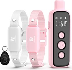 Bousnic 1000-ft Remote Waterproof Electric Dog Training Collar, Pink, 2 count