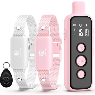 Bousnic Bousnic 1000-ft Remote Waterproof Electric Dog Training Collar, Pink, 2 count