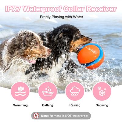 Show full view: Bousnic 1000-ft Remote Waterproof Electric Dog Training Collar, Pink, 2 count slide 4 of 11