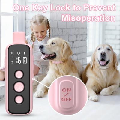 Show full view: Bousnic 1000-ft Remote Waterproof Electric Dog Training Collar, Pink, 2 count slide 6 of 11