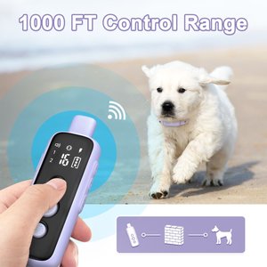 Bousnic 1000-ft Remote Waterproof Electric Dog Training Collar, Purple, 1 count