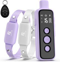 Bousnic 1000-ft Remote Waterproof Electric Dog Training Collar, Purple, 2 count