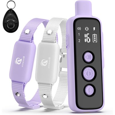 Bousnic Bousnic 1000-ft Remote Waterproof Electric Dog Training Collar, Purple, 2 count
