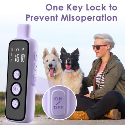 Show full view: Bousnic 1000-ft Remote Waterproof Electric Dog Training Collar, Purple, 2 count slide 5 of 10
