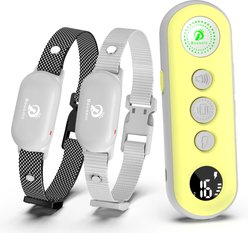 Bousnic 1000-ft Remote Waterproof Rechargeable Shock Training Dog Collar Kit, Yellow, 2 count