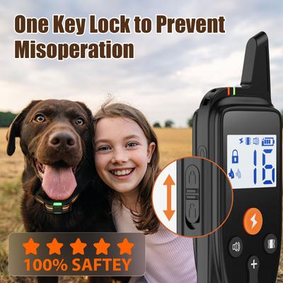 Show full view: Bousnic 124 Levels IPX7 Waterproof 3350-FT Remote Dog Training Electric Shock Collar, Black, 27.5-in neck, 1/2-in wide slide 6 of 8