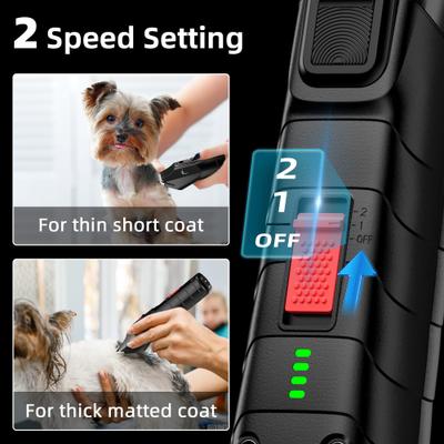 Show full view: Bousnic 2-Speed Cordless Quiet Dog & Cat Grooming Clipper Kit slide 6 of 9