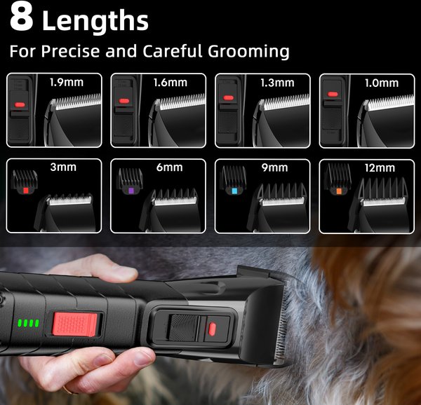 KONG 2-Speed Cordless Dog Grooming Clipper Kit, Grey/Red