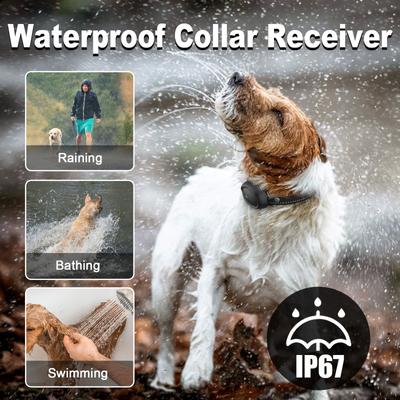 Show full view: Bousnic 2000FT Remote Range Comfortable Dog Shock Training Collar with LED Light, Black, 2 count slide 4 of 8