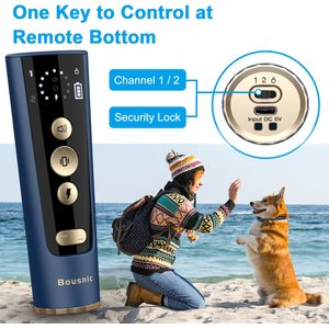 Bousnic 2000ft Remote Range Electronic Dog Training Collar, Blue 