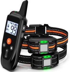 Bousnic 3350-ft Range Remote Innovative 124 Levels Waterproof Dog Shock Collar, Black, 2 count