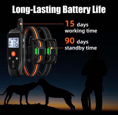 Show full view: Bousnic 3350-ft Range Remote Innovative 124 Levels Waterproof Dog Shock Collar, Black, 2 count slide 7 of 8