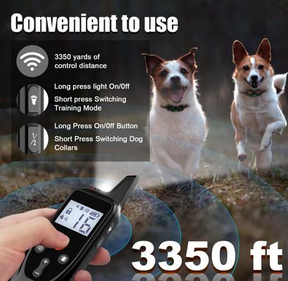 Show full view: Bousnic 3350-ft Range Remote Innovative 124 Levels Waterproof Dog Shock Collar, Black, 2 count slide 3 of 8