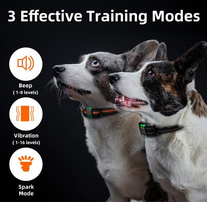Show full view: Bousnic 3350FT Remote Vibration Dog Training Collar, Orange, 2 count slide 3 of 8