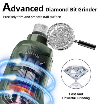 Show full view: Bousnic 6-Speed Pro Quiet Rechargeable Dog & Cat Nail Grinder with 2 LED Lights, Army Green slide 7 of 9