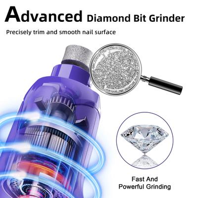 Show full view: Bousnic 6-Speed Pro Quiet Rechargeable Dog & Cat Nail Grinder with 2 LED Lights, Purple slide 7 of 9