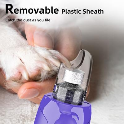 Show full view: Bousnic 6-Speed Pro Quiet Rechargeable Dog & Cat Nail Grinder with 2 LED Lights, Purple slide 6 of 9