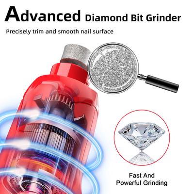 Show full view: Bousnic 6-Speed Pro Quiet Rechargeable Dog & Cat Nail Grinder with 2 LED Lights, Red slide 7 of 9