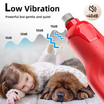 Bousnic 6-Speed Pro Quiet Rechargeable Dog & Cat Nail Grinder with 2 LED Lights