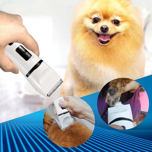 Bousnic Ceramic Removable Blade Dog & Cat Grooming Clipper, White