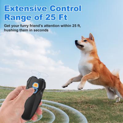 Show full view: Bousnic Handheld Dual Sensor Ultrasonic Dog Bark Deterrent Device with LED Flashlight, Black slide 5 of 7